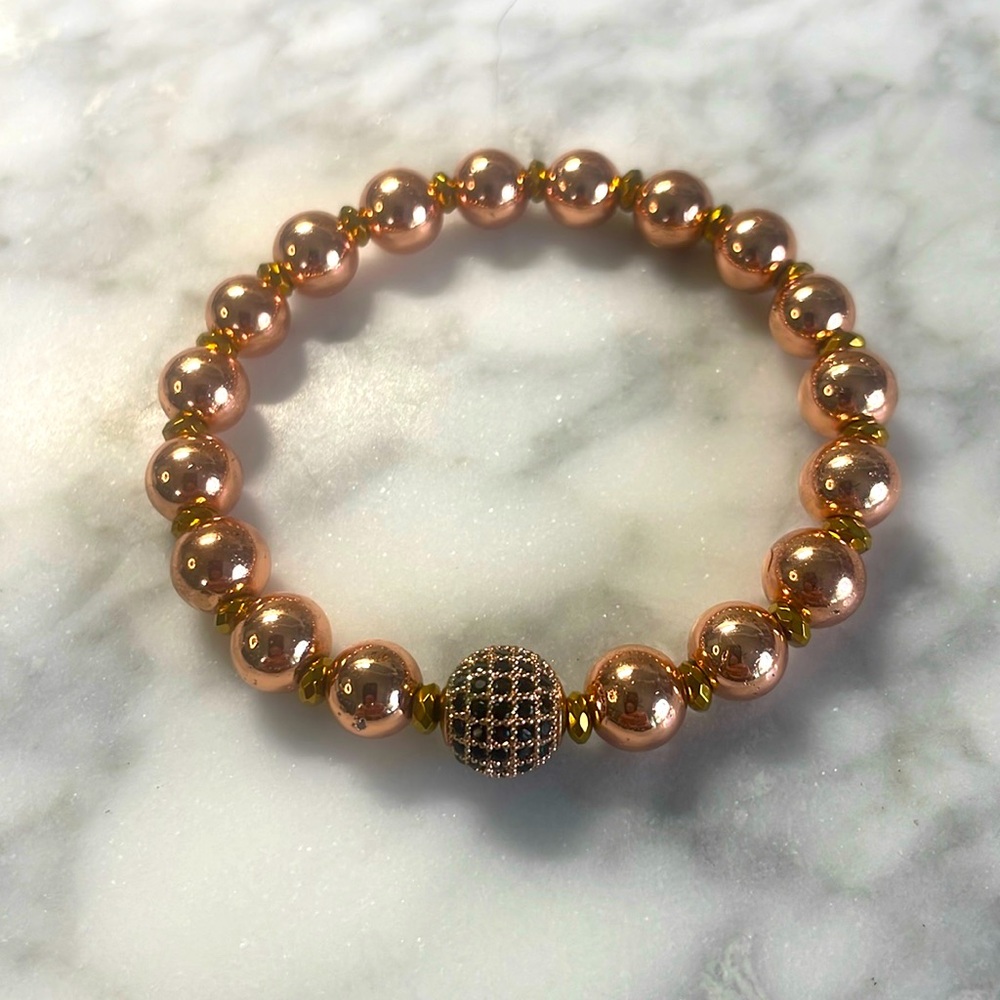 Rose gold hematite bracelet